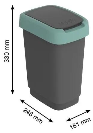 Bidone per rifiuti in plastica riciclata 10 L Twist - Rotho