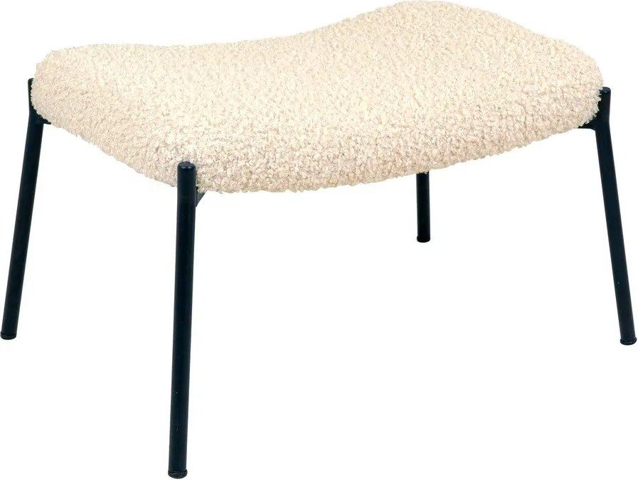 Poggiapiedi color crema con rivestimento in pelliccia sintetica Glasgow – House Nordic