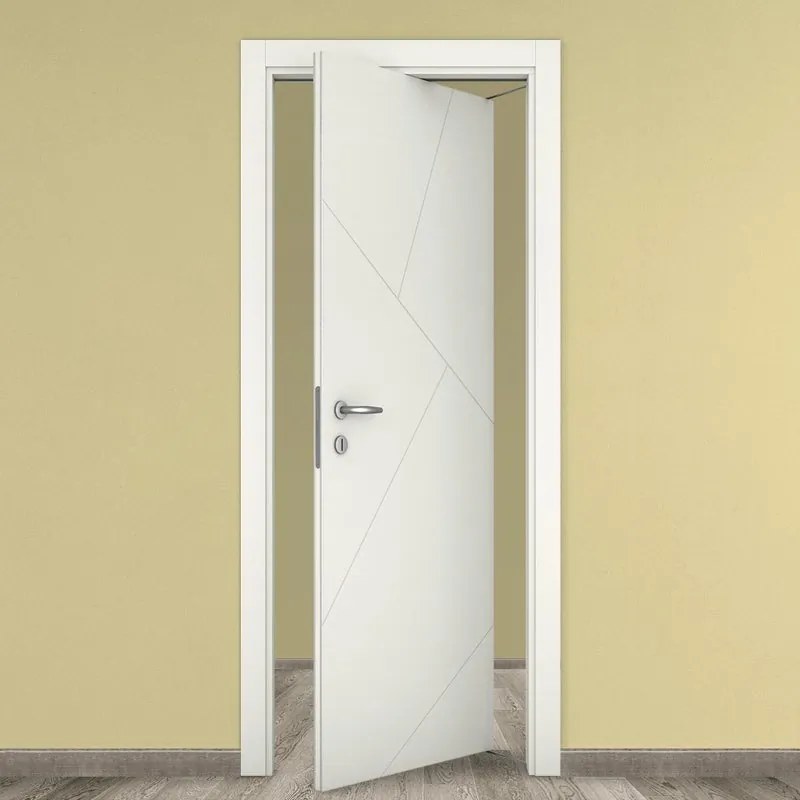 Porta tamburata rototraslante Oblique bianco L 80 x H 210 cm destra