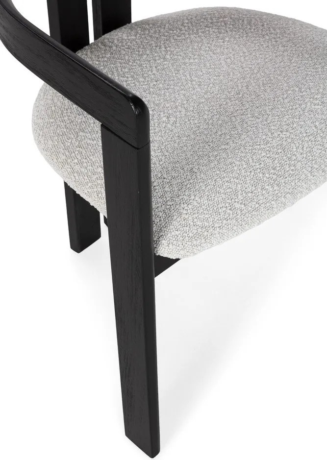 Set di sedie da pranzo bianca/nera in imbottito con braccioli 2 pz Eiden – MOME