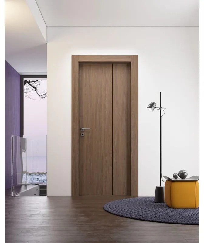 Porta pieghevole a libro asimmetrica Bilbao noce biondo L 70 x H 210 cm destra