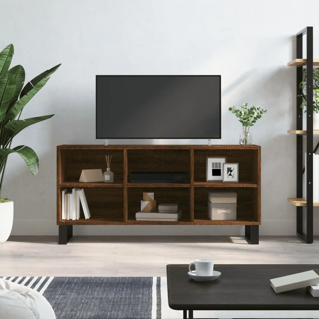 Mobile porta tv rovere marrone 103,5x30x50 cm legno multistrato