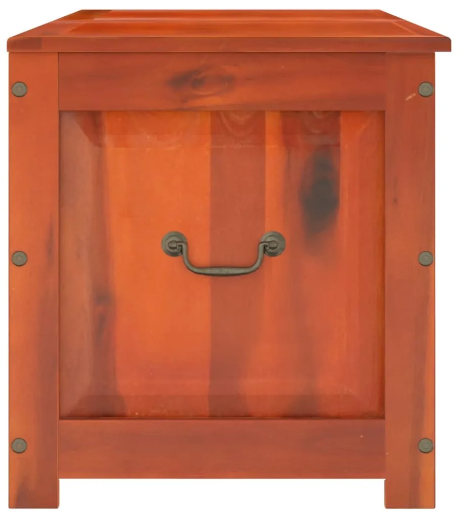 Cassapanca con coperchio marrone in legno massello di acacia