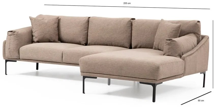 Divano angolare beige , angolo destro Leo - Artie