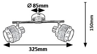 Rabalux 5380 - Faretto BASIL 2xE14/40W/230V