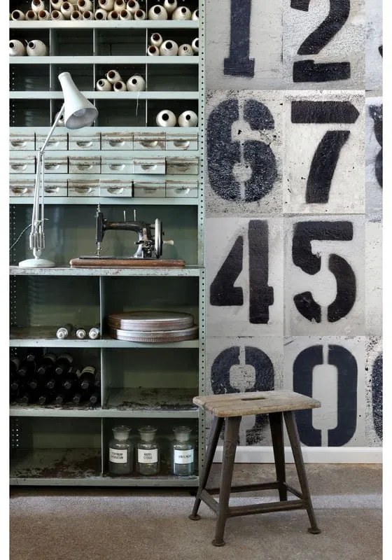 Fotomurale Numeri, grigio argento