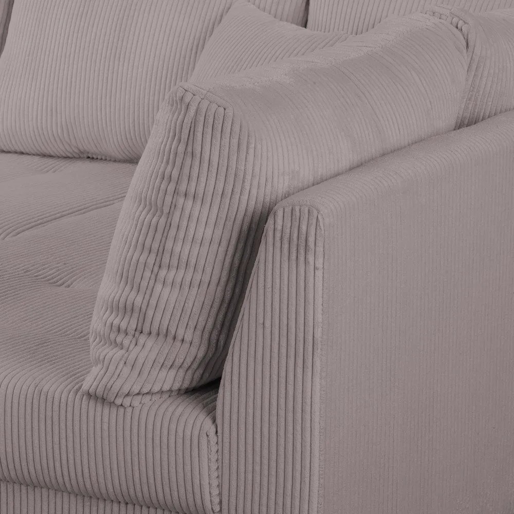 Divano angolare in velluto a coste grigio (angolo destro) Ariella - Ropez