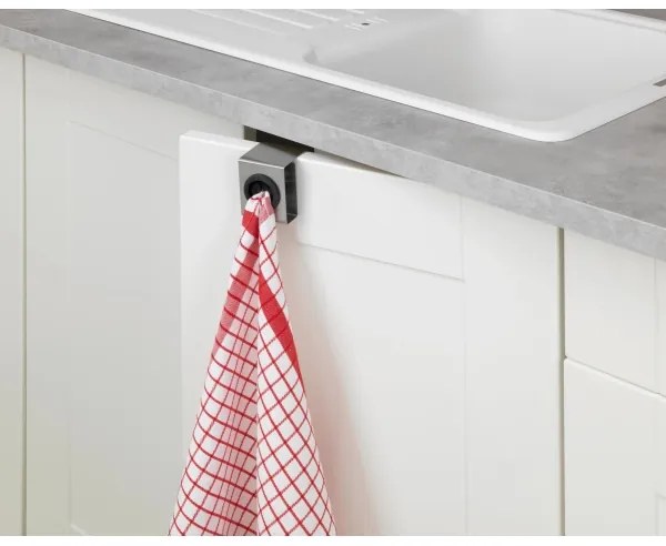 WENKO 4368060100 - Gancio PUSH 5x6 cm argento/nero