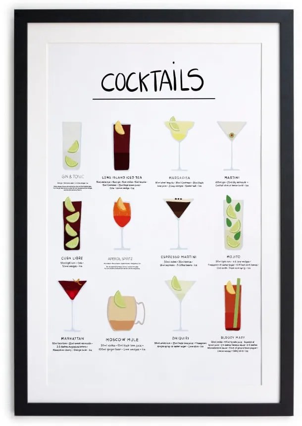 Poster incorniciato, 65 x 45 cm Cocktail - Really Nice Things