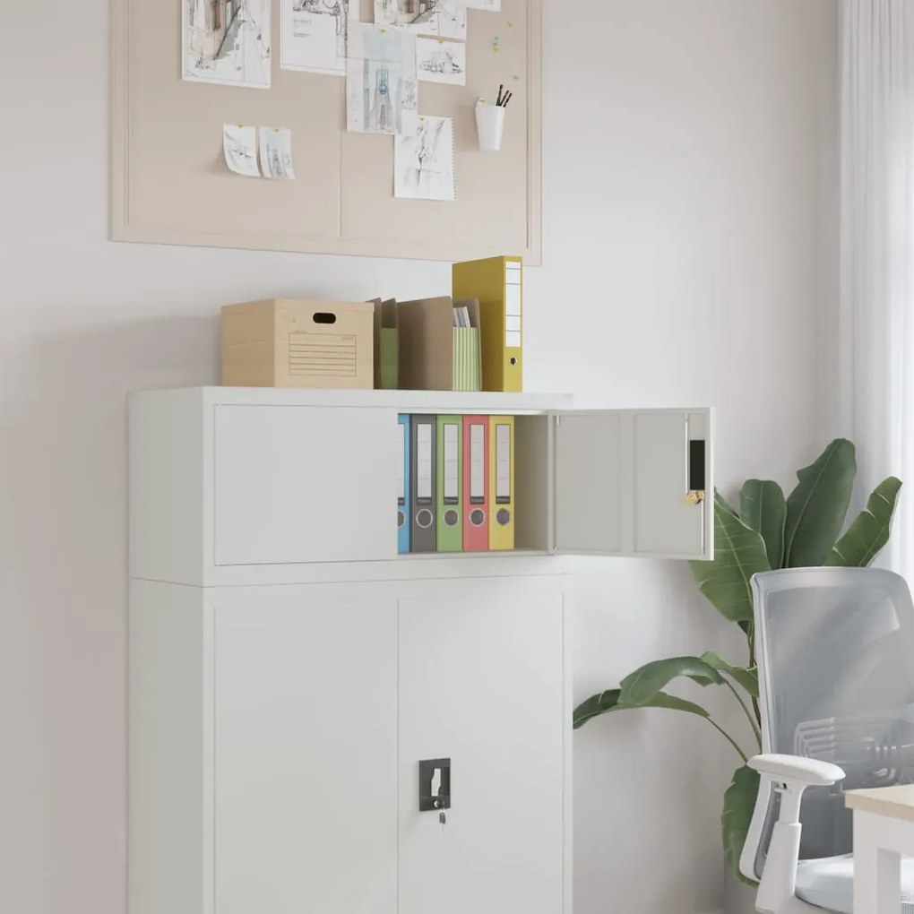 Armadio Classificatore Grigio Chiaro 90x40x40 Cm İn Acciaio /