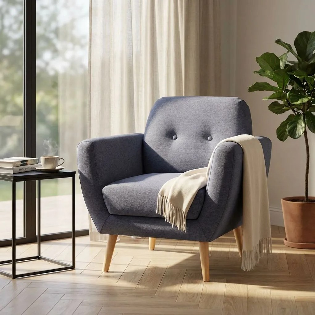 HANSEL - poltrona stile scandinavo in tessuto