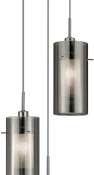 Searchlight 2300-3SM - Lampadario a sospensione con filo DUO 3xE14/60W/230V antracite
