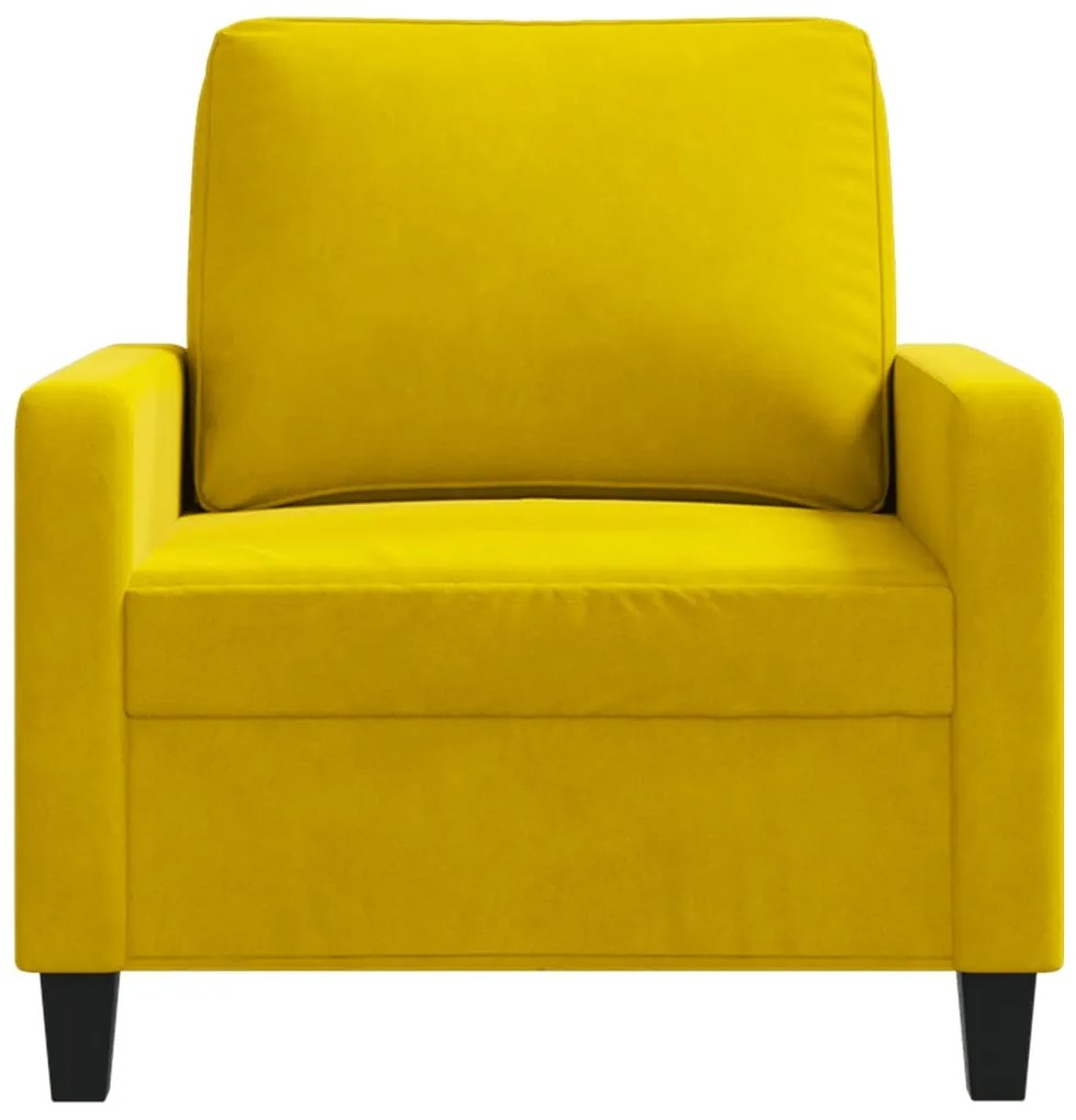 Poltrona giallo 60 cm velluto