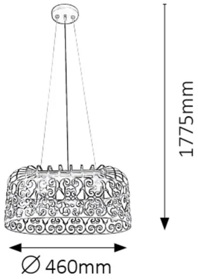 Rabalux 2162 - Lampadario ALESSANDRA 2xE27/60W/230V bianco