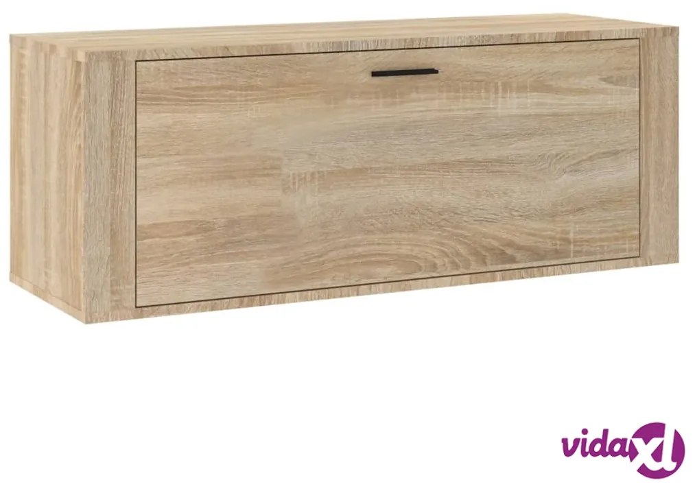 vidaXL Scarpiera a Muro Rovere Sonoma 100x35x38cm in Legno Multistrato