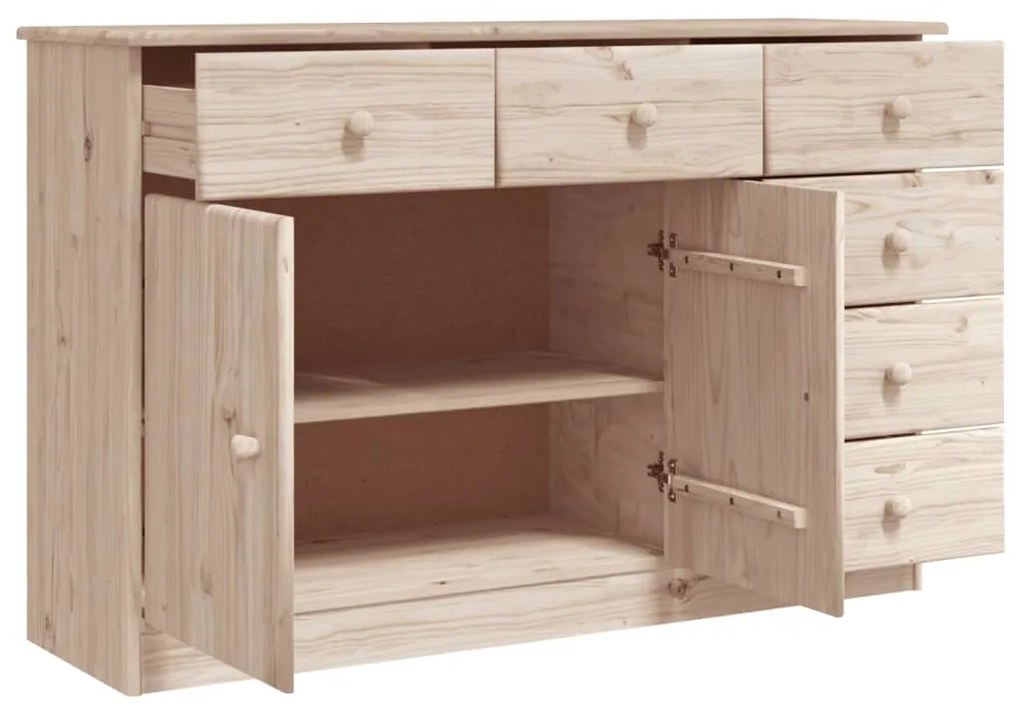 Credenza alta 112x35x73 cm in legno massello di pino