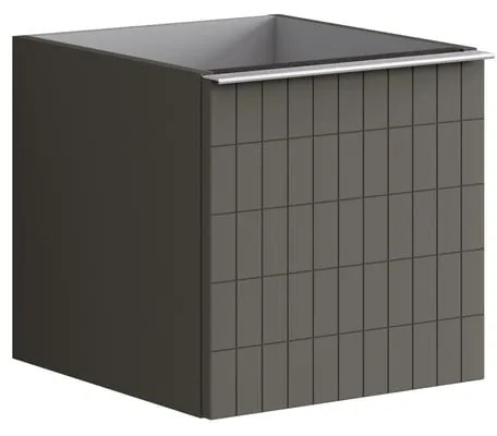 Struttura semi colonna da bagno Pixel 1 cassetto laccato opaco grigio carbone L 40 x H 40 x P 45.5 cm