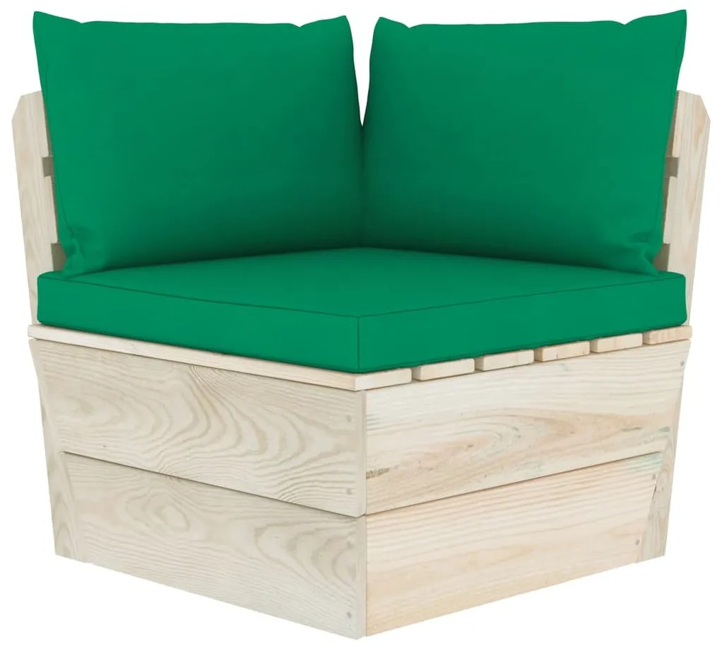 Set Divani da Giardino su Pallet 6 pz con Cuscini Legno Abete