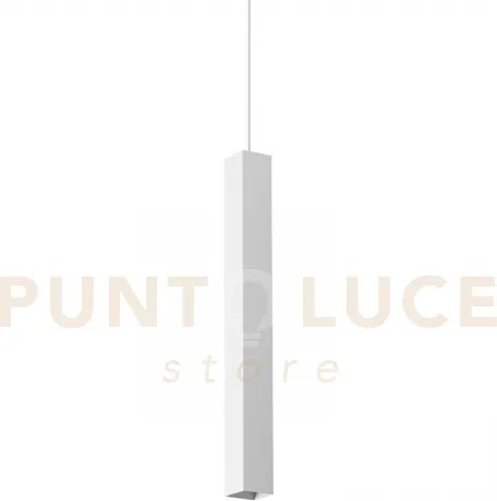 Look square sospensione 1 luce attacco gu10 d.4x40cm bianco