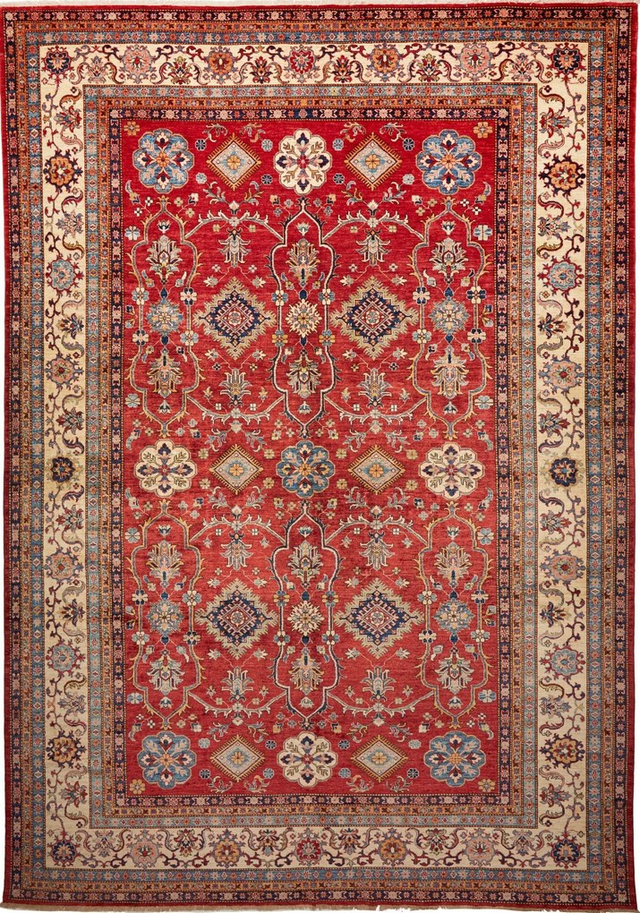 Kazak Tappeto 300x420 Rosso (Pakistan) Annodato A Mano