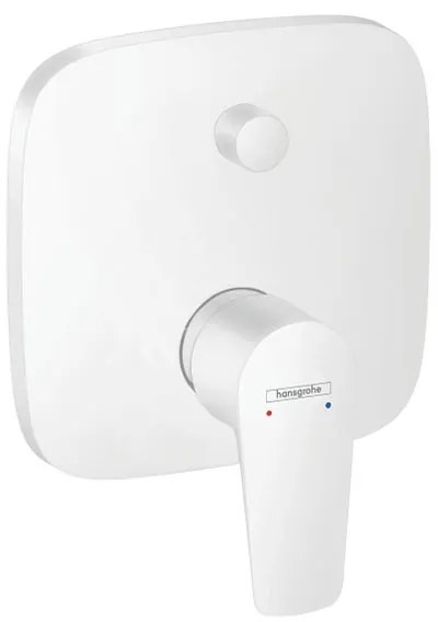 Rubinetto per vasca getto laminare cristallino Talis E per muro bianco verniciato HANSGROHE