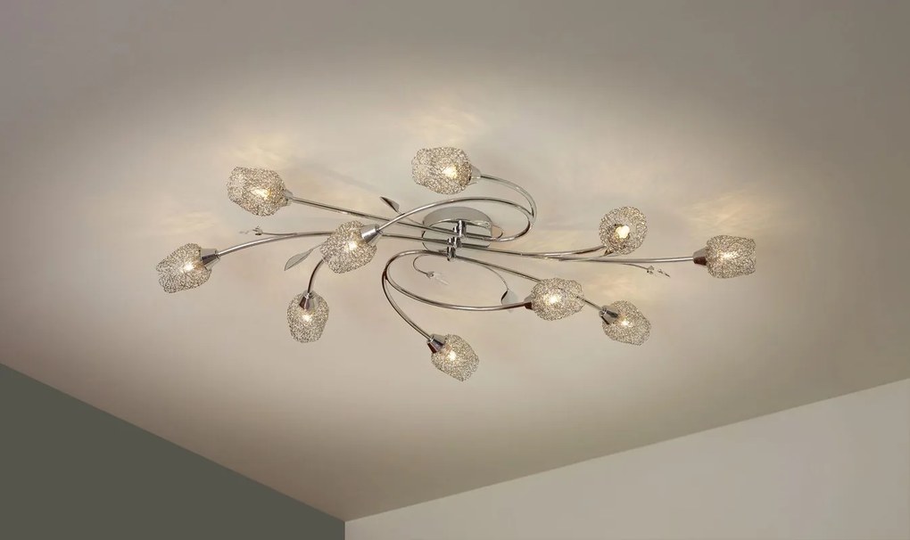 Plafoniera neoclassico Adriana Ø 86 cm cromo IP20, 10XG9