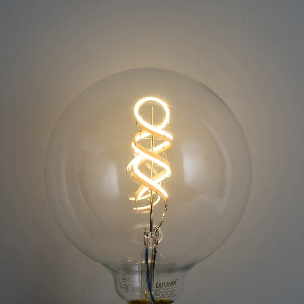 Set di 5 Lampadine LED intelligenti E27 dimmerabili G125 RGBW luminose 4W 250lm 2700K