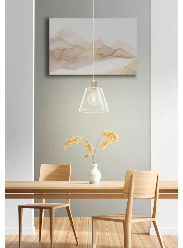 Lampadario Moderno Copley oro paralume trasparente E27 Ø20cm EGLO
