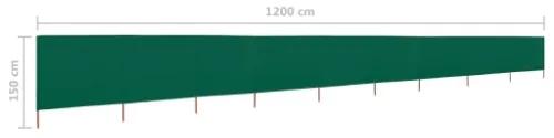 Paravento a 9 Pannelli in Tessuto 1200x120 cm Verde