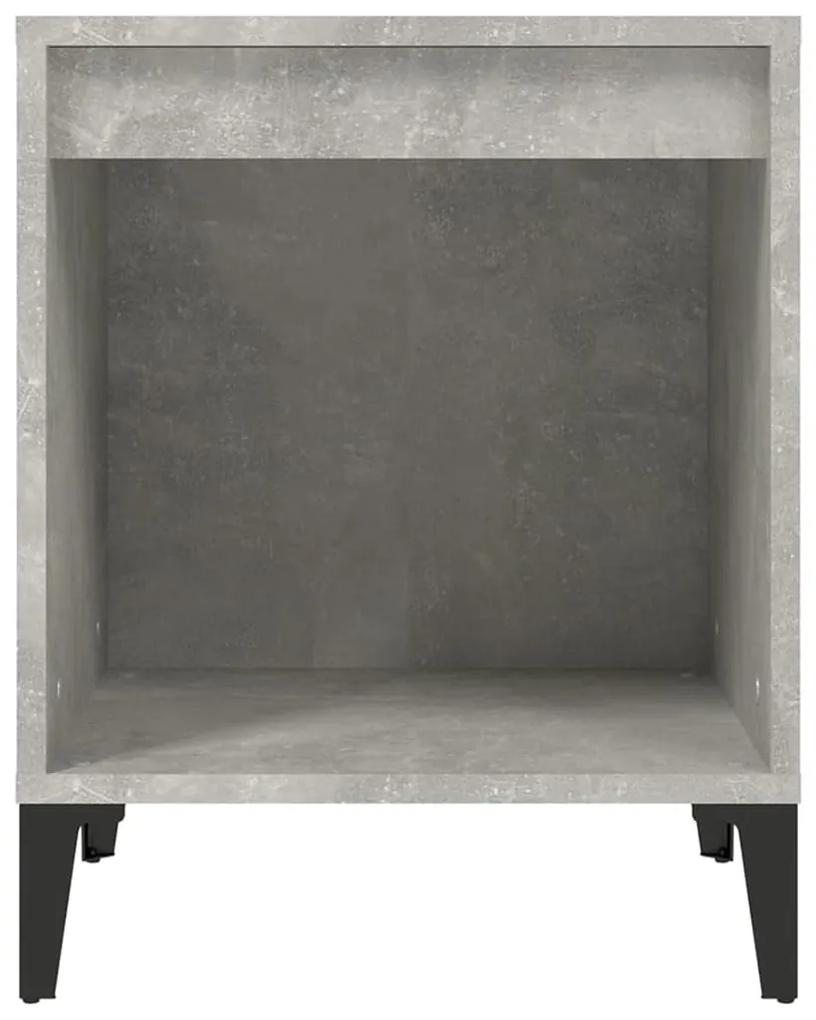 Comodino grigio cemento 40x35x50 cm