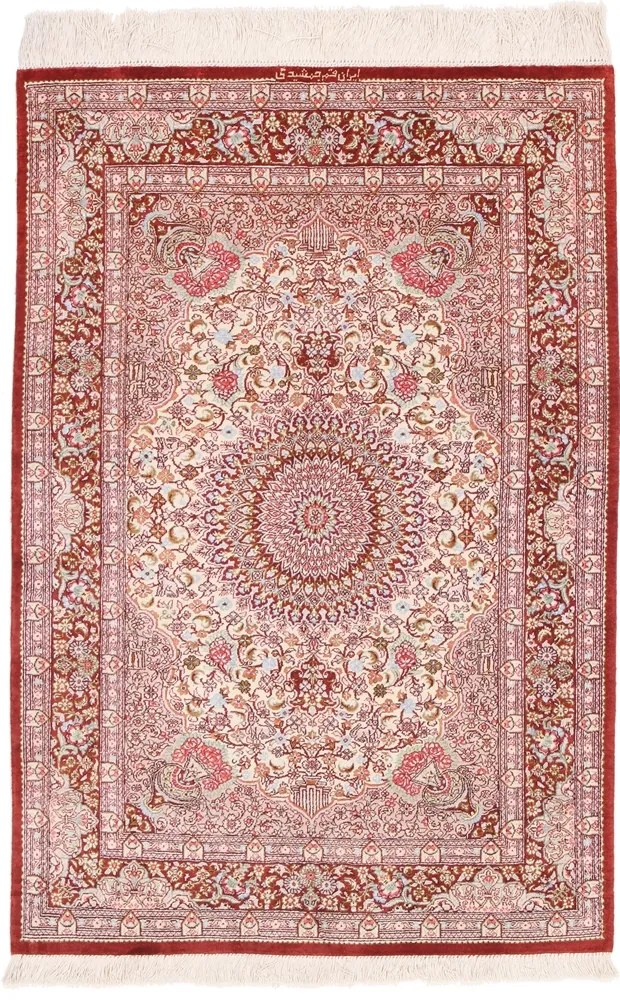 Ghom Tappeto persiano 120x80 Rosso (Iran) Annodato A Mano