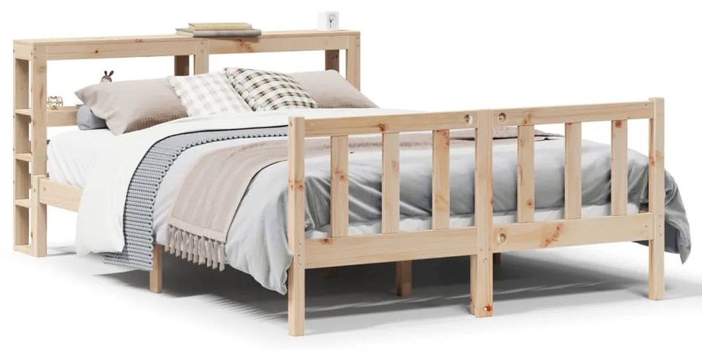 Letto Senza Materasso 140x200 Cm İn Legno Massello Di Pino /