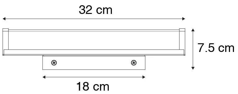 Lampada da parete per bagno in acciaio 32 cm con LED IP44 - Cascada