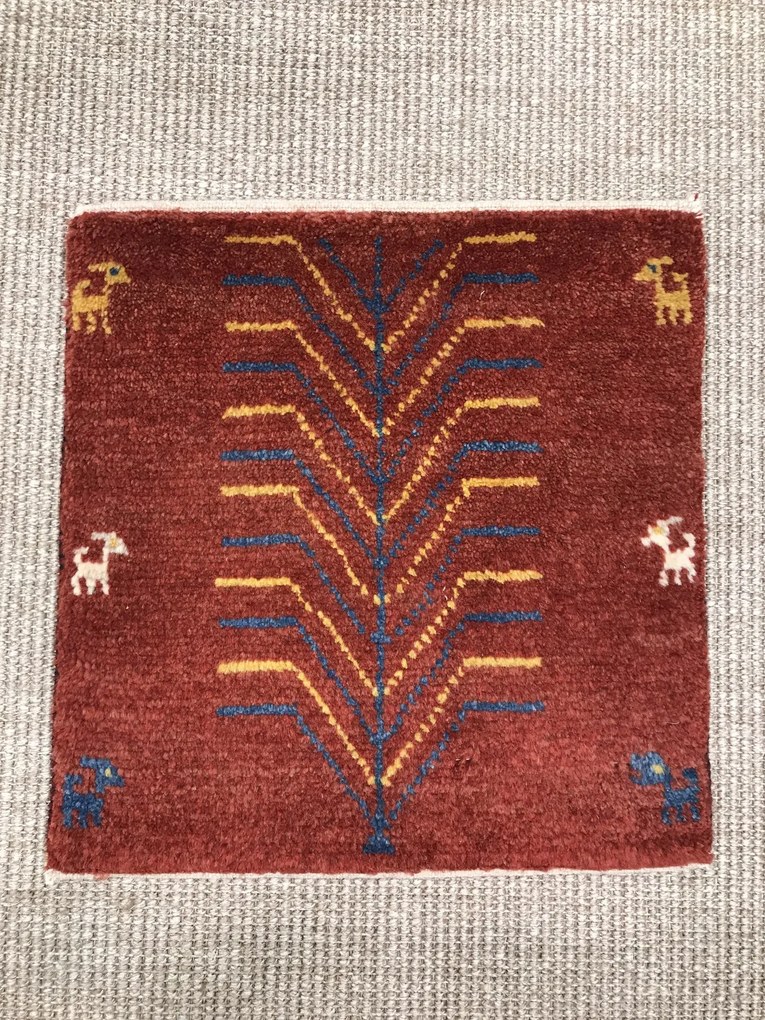 Gabbeh Tappeto persiano 40 x 40 Rosso (Iran) Annodato A Mano