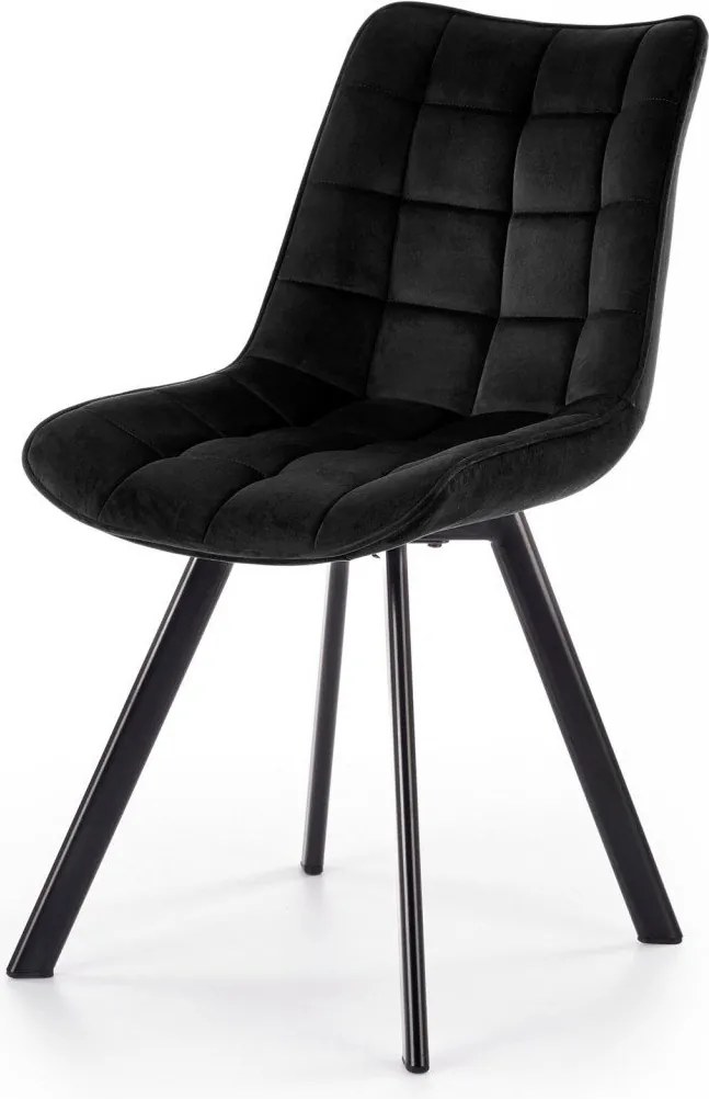 K332 sedia in velluto nero