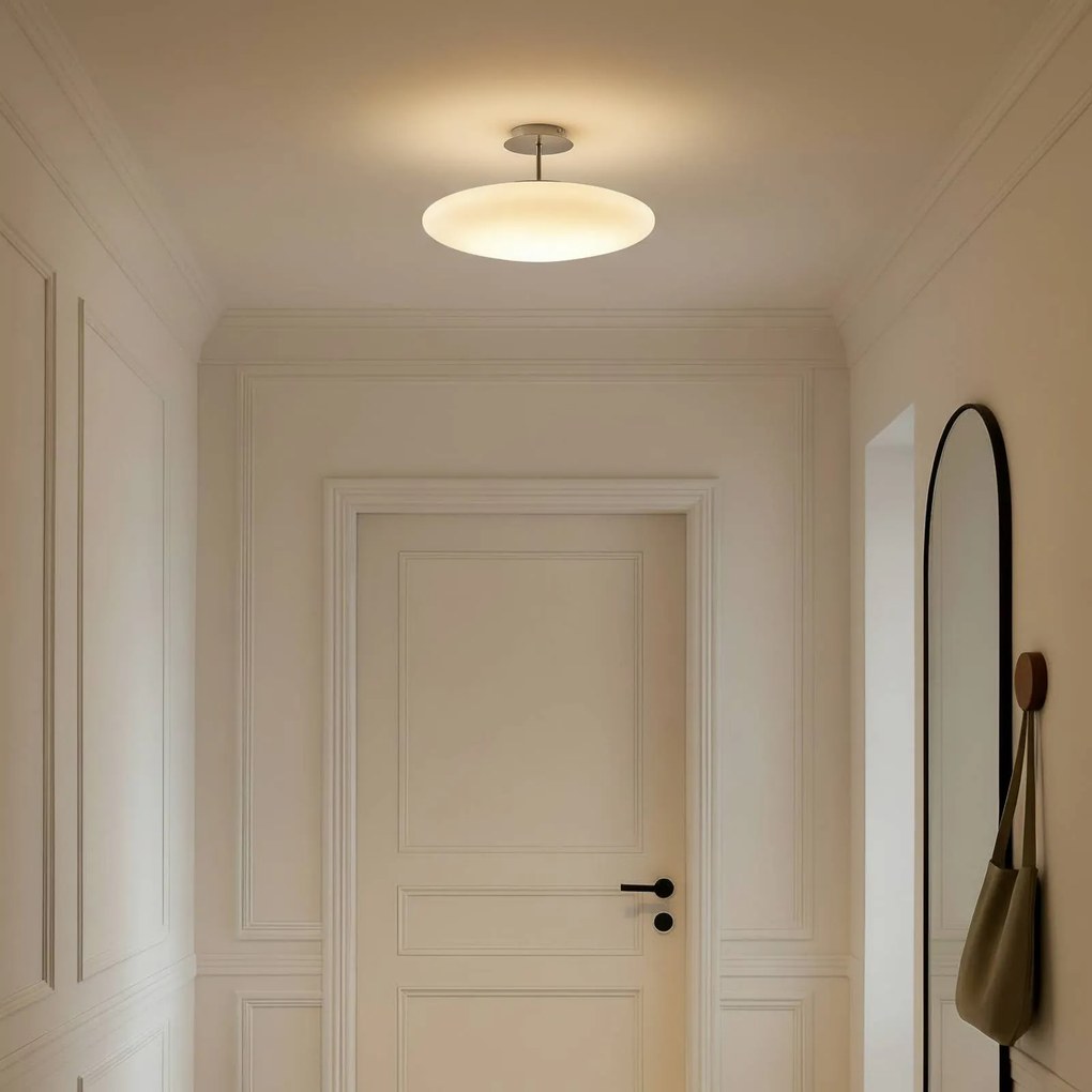 Plafoniera a LED Gunda Lindby, dimmerabile, Bianco / Opale, Soggiorno / Sala da pranzo, Vetro, Moderno, Plafoniera LED