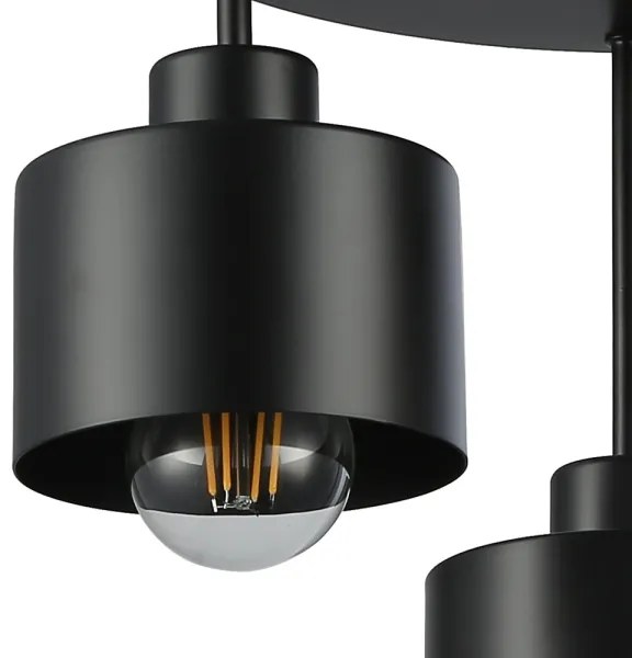 Lampadario a sospensione con supporto rigido 3xE27/35W/230V diametro 30 cm nero