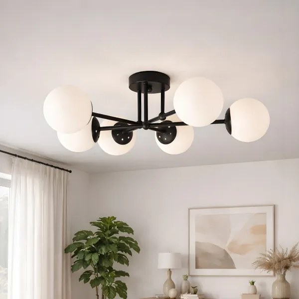 Brilagi - Lampadario da soffitto MALIVA 6xE14/15W/230V nero/bianco