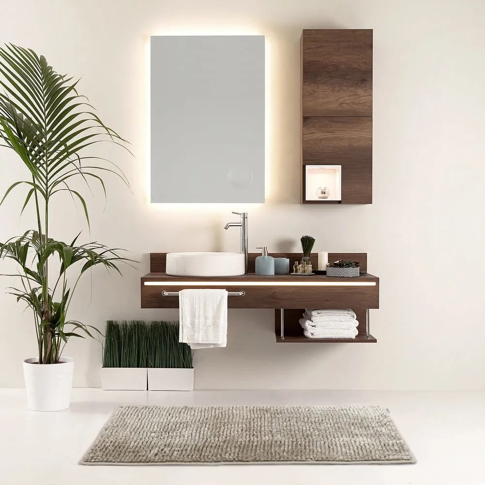 Tappetino per il bagno beige 70x120 cm Bati – Restilo