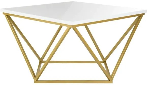 Tavolino CURVO 62x62 cm oro/bianco