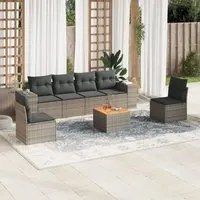 Set Divani da Giardino 7 pz con Cuscini Grigio in Polyrattancod mxl 112115