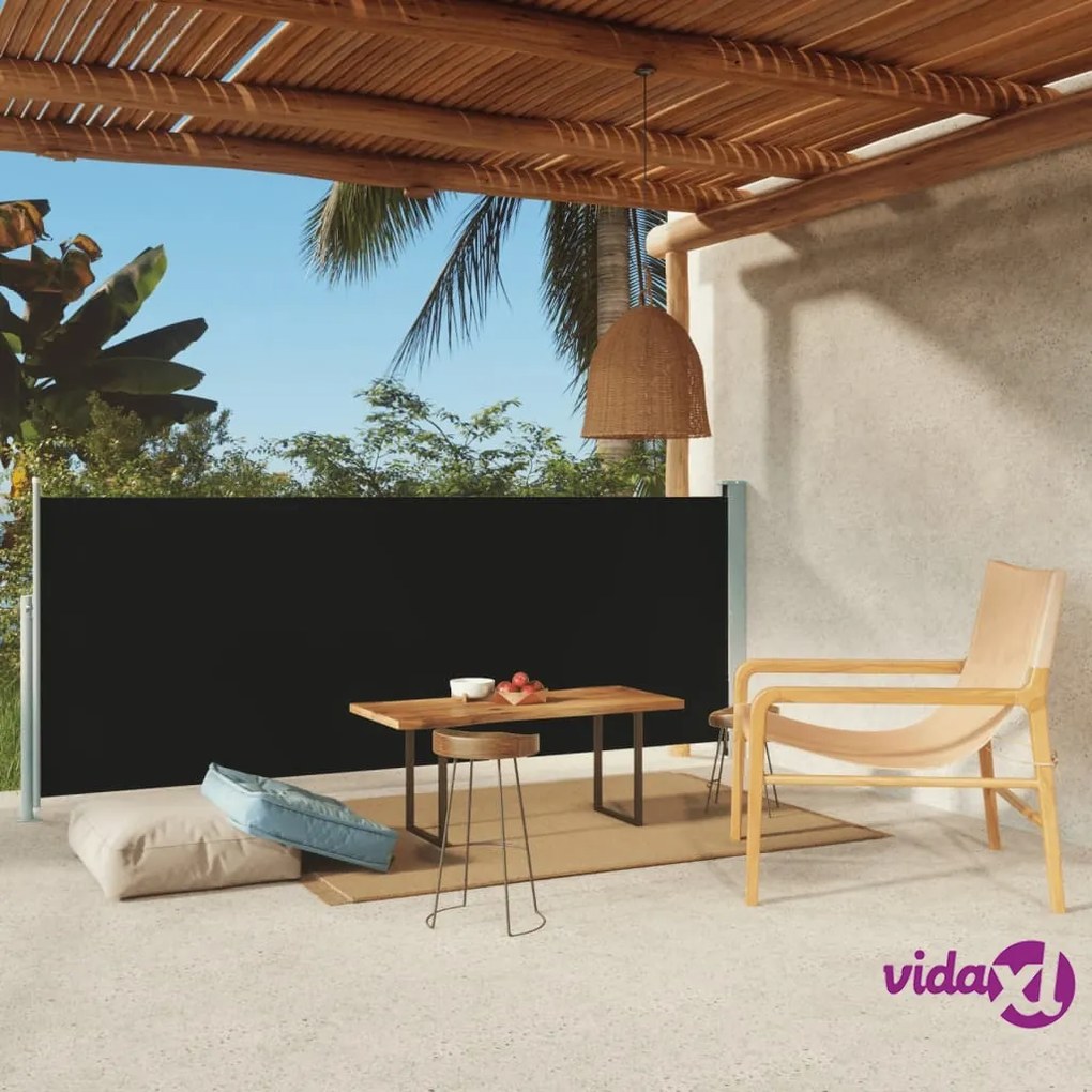 vidaXL Tenda Laterale Retrattile per Patio 117x300 cm Nera