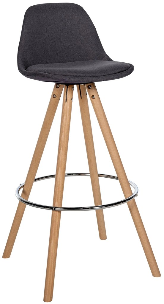 Sgabello Corbin Stoff Rund - Design Moderno E Comfort Ottimale / Dunkelgrau / Natura