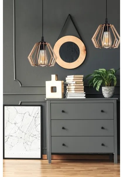 Lampadario su filo BERGO 1xE27/60W/230V nero