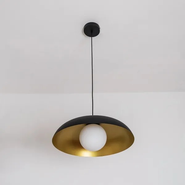 Lampadario a sospensione ECLIPSE 1xE27/15W/230V nero/oro