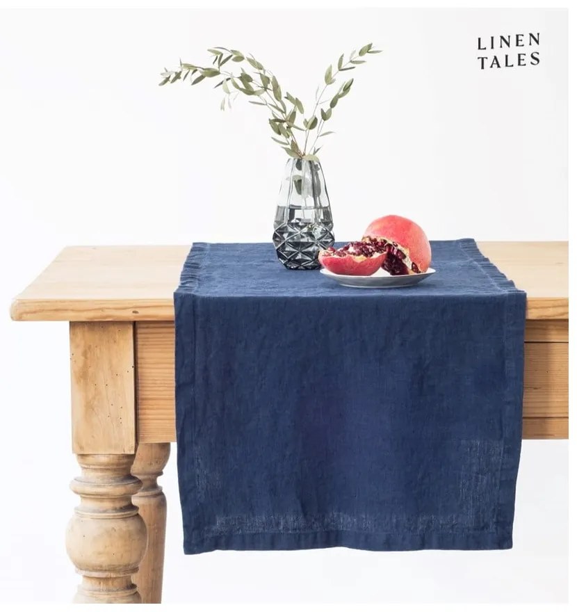 Runner da tavola in lino 40x200 cm Navy - Linen Tales