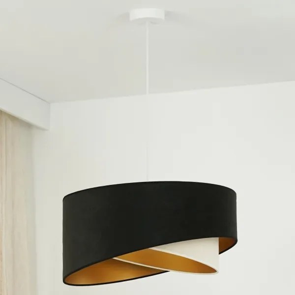 Brilagi - Lampadario LED a sospensione con filo LYRA 1xE27/15W/230V nero/color crema/oro