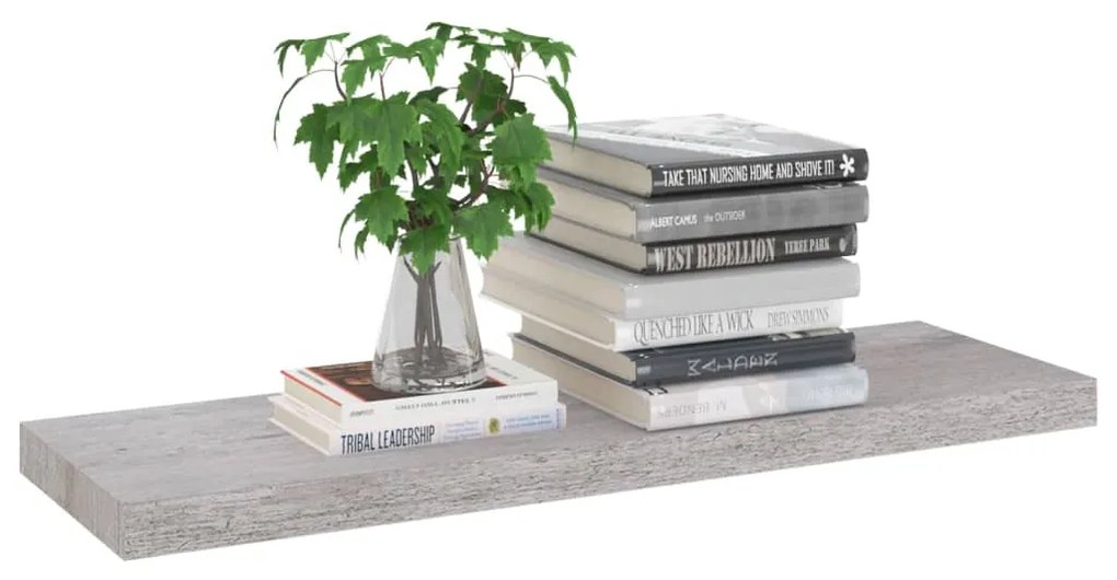 Scaffali a parete 2 pz grigio cemento 80x23,5x3,8 cm in mdf