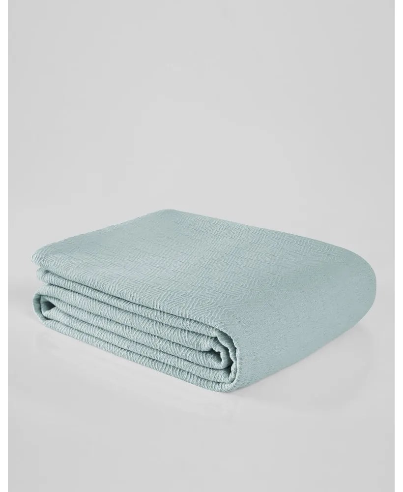Copriletto in cotone color menta per letto matrimoniale 200x230 cm Serenity - Mijolnir