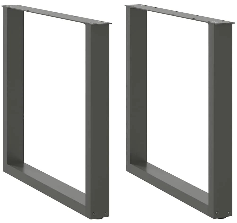 Gambe Tavolo Pranzo A U 2 Pz Antracite 80x(72-73) Cm Acciaio /